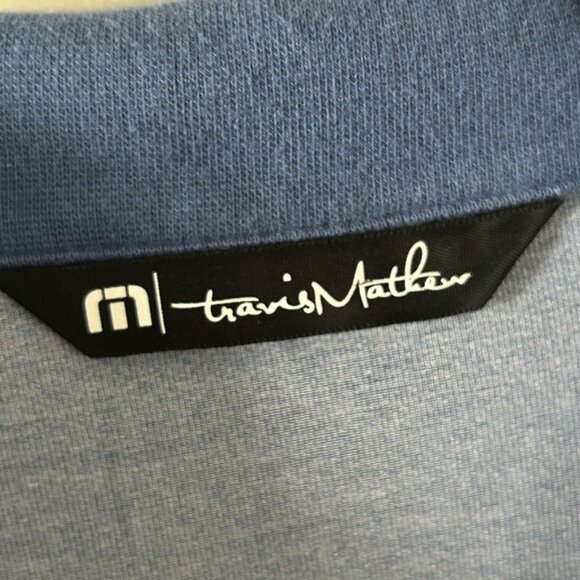 Travis Mathew Golf Blue Half Zip Pullover Athletic Sporty Zippered Pockets Sz Lg - Picture 7 of 16